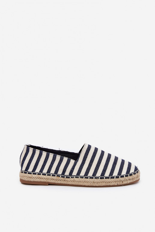 espadrilles Z Auduma ar svītrām tumši zilas krāsas Kerenz  espadrilles Z Auduma ar svītrām tumši zilas krāsas Kerenz
