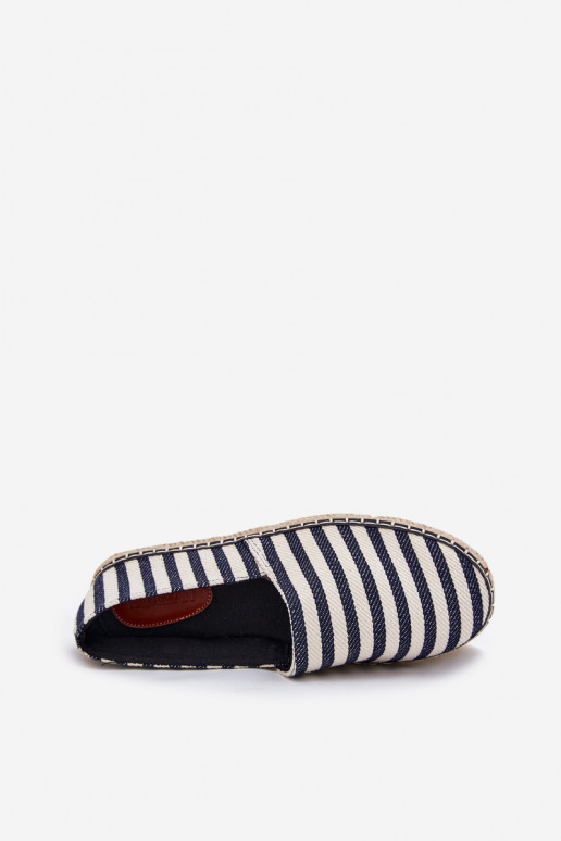 espadrilles Z Auduma ar svītrām tumši zilas krāsas Kerenz  espadrilles Z Auduma ar svītrām tumši zilas krāsas Kerenz