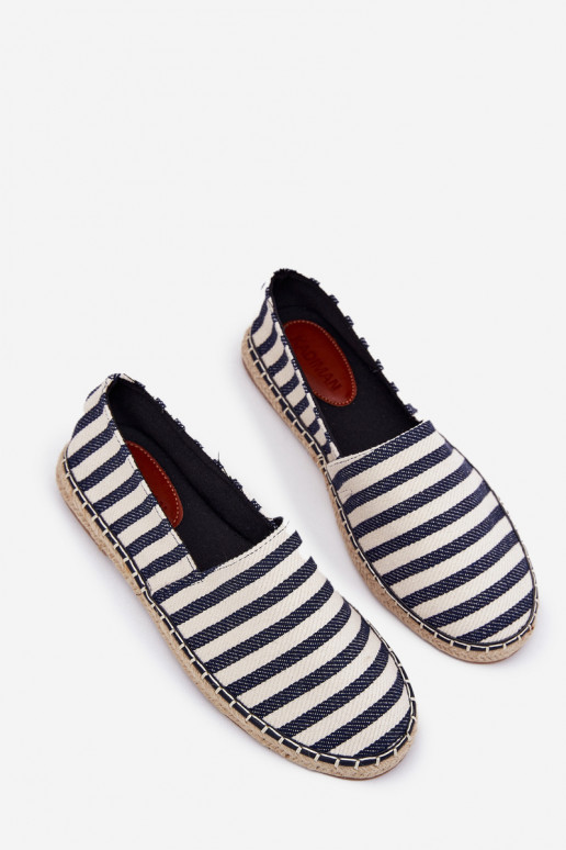 espadrilles Z Auduma ar svītrām tumši zilas krāsas Kerenz  espadrilles Z Auduma ar svītrām tumši zilas krāsas Kerenz