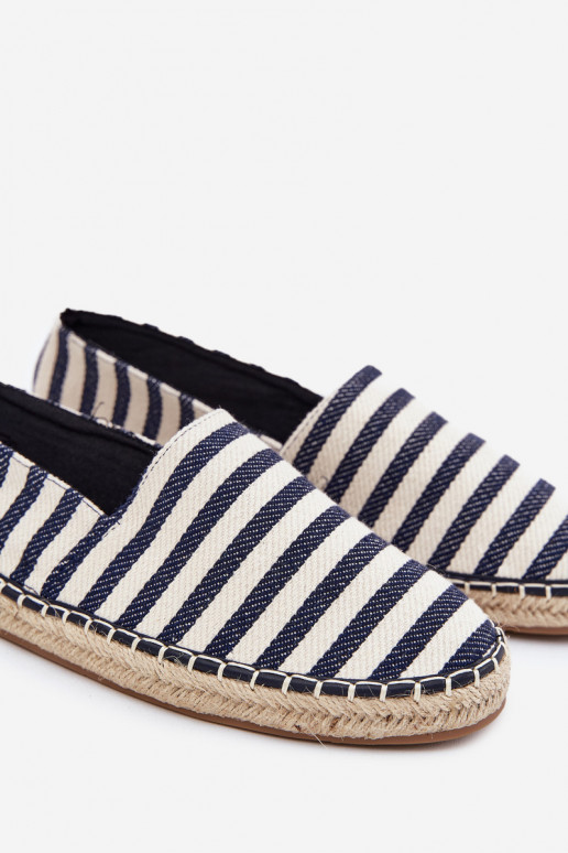 espadrilles Z Auduma ar svītrām tumši zilas krāsas Kerenz  espadrilles Z Auduma ar svītrām tumši zilas krāsas Kerenz