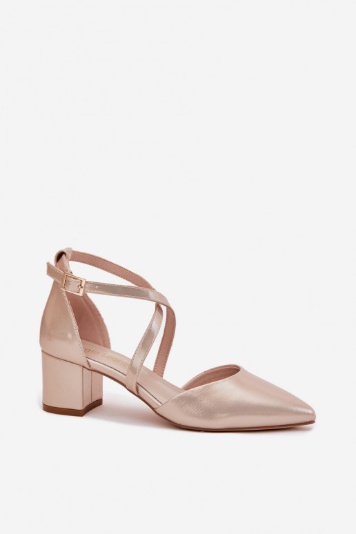 Kurpes ar papēdi no eko ādas Sergio Leone SK830 Zelta krāsas Kurpes ar papēdi no eko ādas Sergio Leone SK830 Zelta krāsas