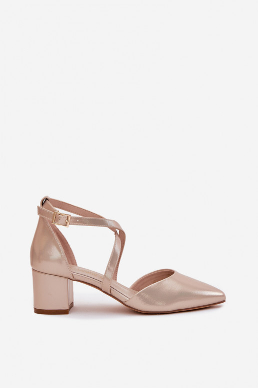 Kurpes ar papēdi no eko ādas Sergio Leone SK830 Zelta krāsas Kurpes ar papēdi no eko ādas Sergio Leone SK830 Zelta krāsas