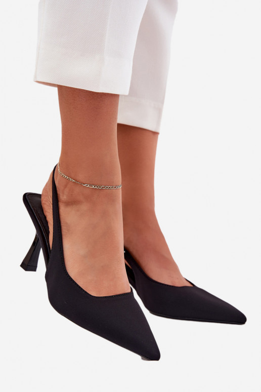 Sieviešu basenes ar papēdi Melns Lunira