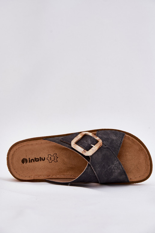 sieviešu čības ar sprādzēm Inblu ED000025 Melns