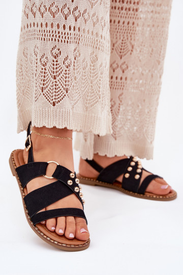 Sieviešu basenes ar platiem papēžiem Ze Zelta krāsasmi  Melns Zanira