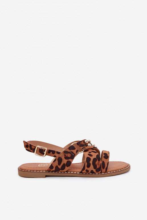 Sieviešu basenes ar platiem papēžiem Ze Zelta krāsasmi  ar leoparda kažokādas rakstu Zanira Sieviešu basenes ar platiem papēžiem Ze Zelta krāsasmi  ar leoparda kažokādas rakstu Zanira