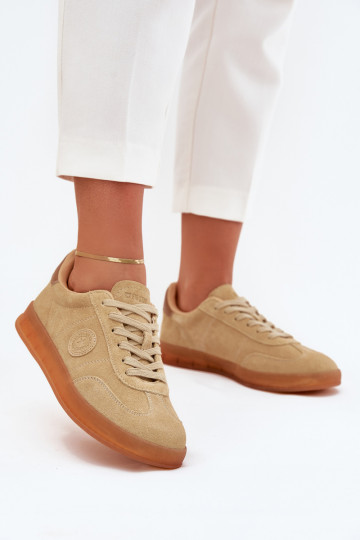 zamšādas  modeļa apavi  Big Star RR274849 HI-POLY SYSTEM smilšu krāsas