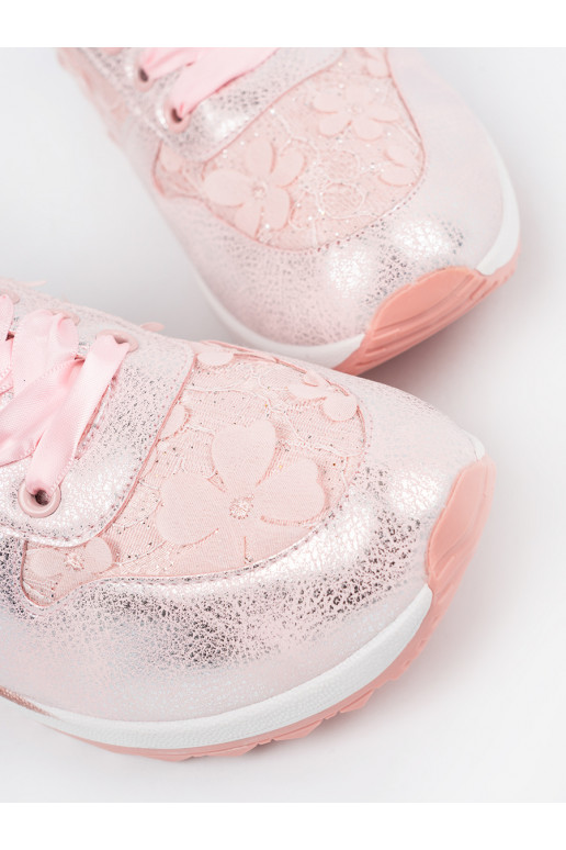 Rozā krāsas Sporta apavi z kwiatowym motywem