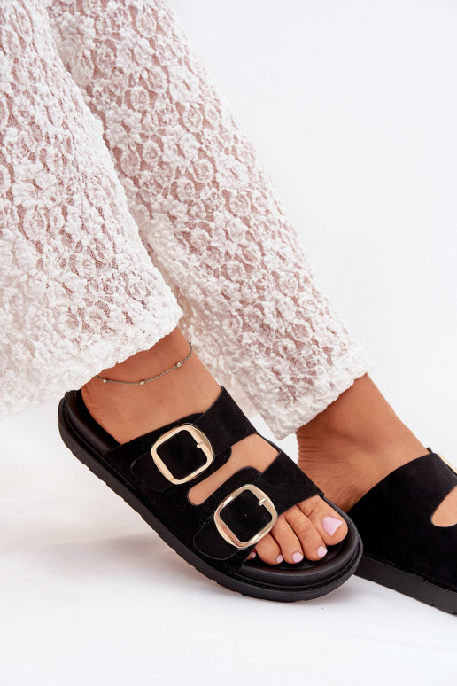 sieviešu čības ar platformu Ze Zelta krāsasmi ar sprādzēmmi Melns Verena sieviešu čības ar platformu Ze Zelta krāsasmi ar sprādzēmmi Melns Verena