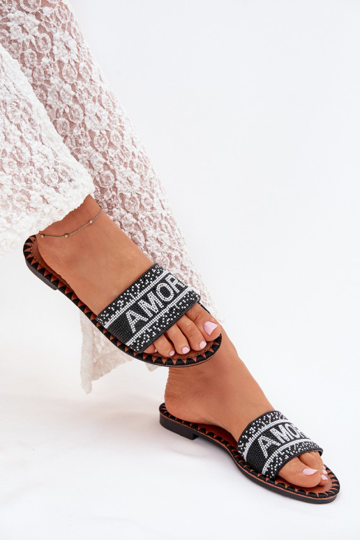 sieviešu čības ar platiem papēžiem  Amore Melns Avelina sieviešu čības ar platiem papēžiem  Amore Melns Avelina