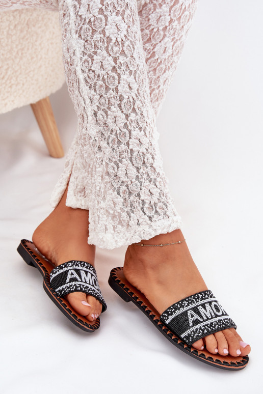 sieviešu čības ar platiem papēžiem  Amore Melns Avelina sieviešu čības ar platiem papēžiem  Amore Melns Avelina