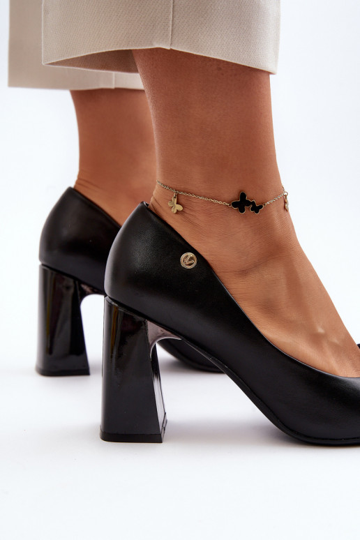 Kurpes ar papēdi ar bantītēm Melns Ariemessa