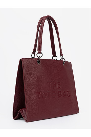 bordo krāsas Soma typu tote z tłoczonym napisem 2
