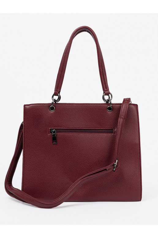 bordo krāsas Soma typu tote z tłoczonym napisem