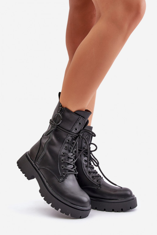 siltināti zābaki  no eko ādas Melns Nealandra siltināti zābaki  no eko ādas Melns Nealandra