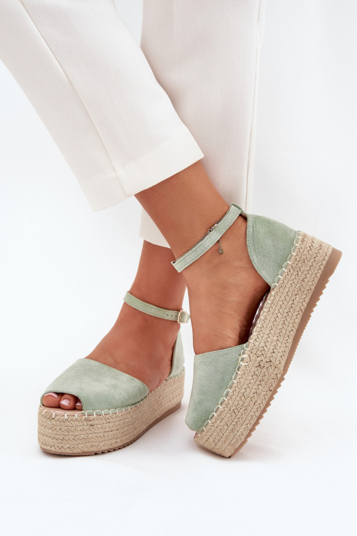 sandales Espadrilless ar platformu  piparmētras krāsas Selise sandales Espadrilless ar platformu  piparmētras krāsas Selise