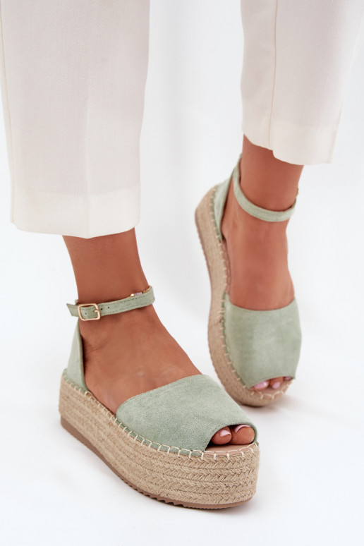sandales Espadrilless ar platformu  piparmētras krāsas Selise sandales Espadrilless ar platformu  piparmētras krāsas Selise
