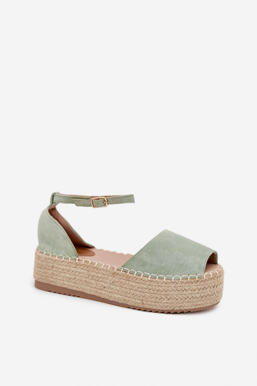 sandales Espadrilless ar platformu  piparmētras krāsas Selise sandales Espadrilless ar platformu  piparmētras krāsas Selise