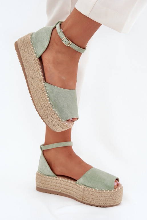 sandales Espadrilless ar platformu  piparmētras krāsas Selise sandales Espadrilless ar platformu  piparmētras krāsas Selise
