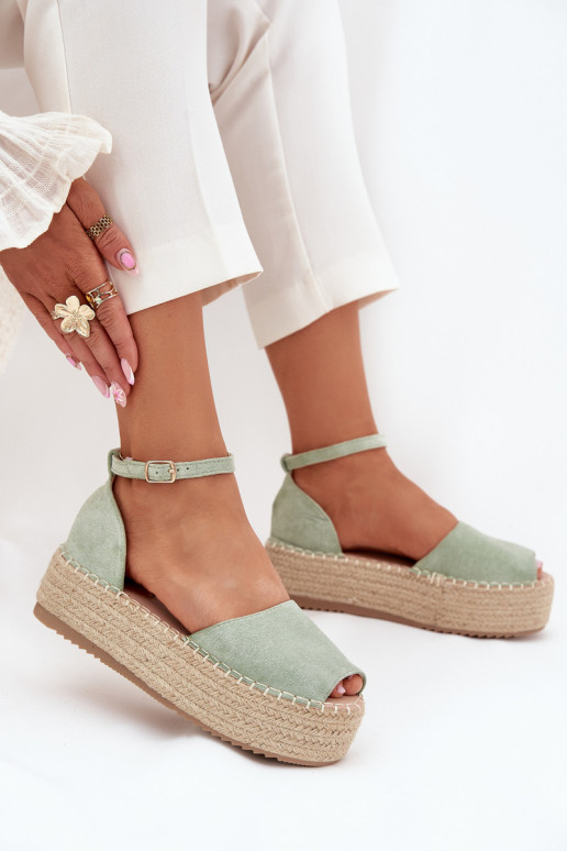 sandales Espadrilless ar platformu  piparmētras krāsas Selise sandales Espadrilless ar platformu  piparmētras krāsas Selise