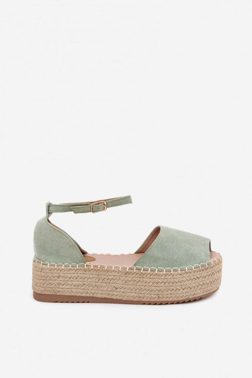 sandales Espadrilless ar platformu  piparmētras krāsas Selise sandales Espadrilless ar platformu  piparmētras krāsas Selise