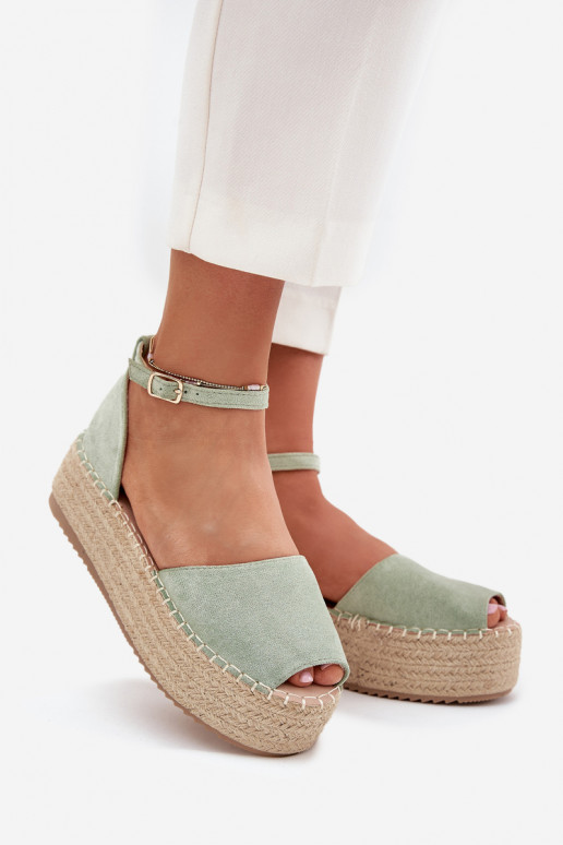 sandales Espadrilless ar platformu  piparmētras krāsas Selise sandales Espadrilless ar platformu  piparmētras krāsas Selise