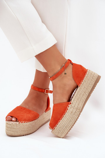 sandales Espadrilless ar platformu  oranžas krāsas Selise 2