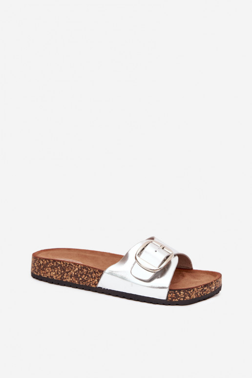 sieviešu čības  ar sprādzēm Sudraba krāsas Vianara