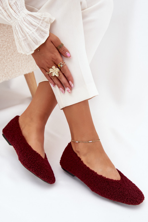 Balerīnas  ar kažokādu Typu Baranek bordo krāsas Zimira