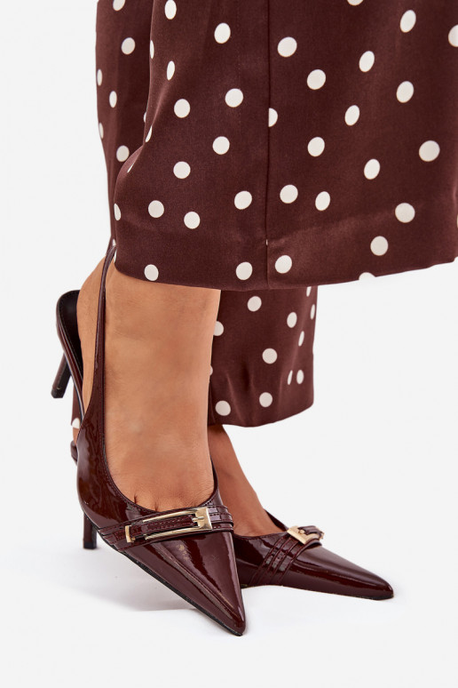 Laque Kurpes ar papēdi  Czekoladowe Vivae