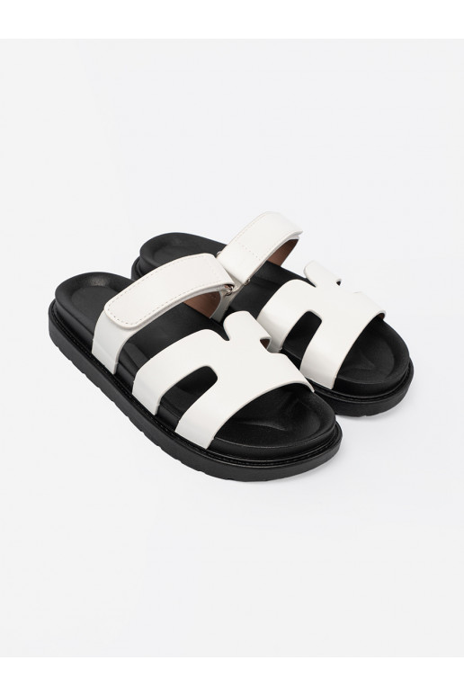 Komfortowe balta krāsa čības  ar platformu