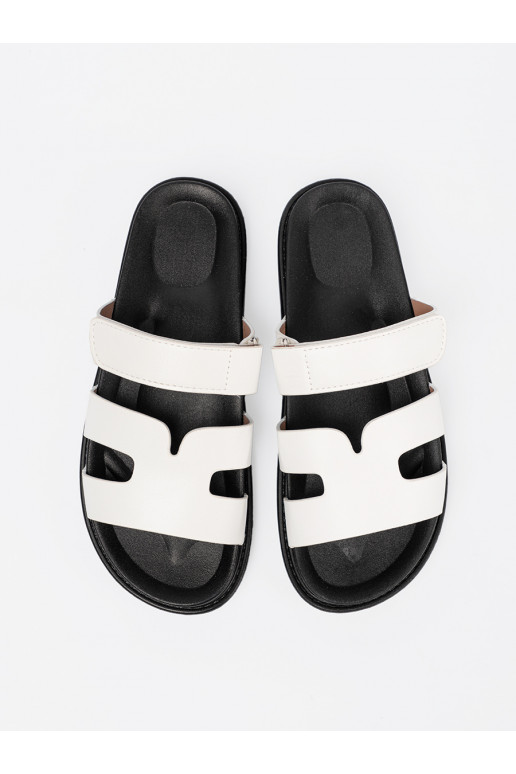 Komfortowe balta krāsa čības  ar platformu