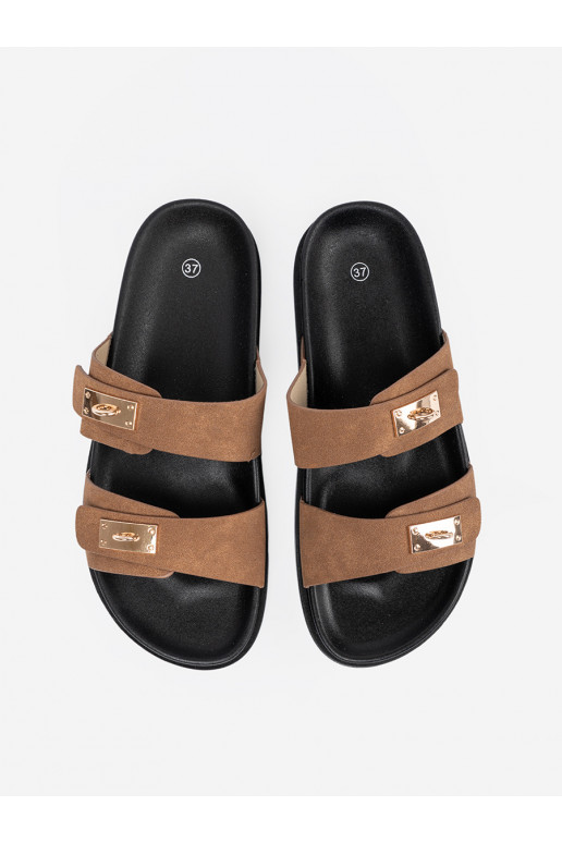 Jansnobrūnas krāsas čības   ze mi wstawkami