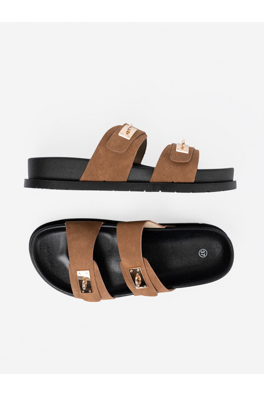 Jansnobrūnas krāsas čības   ze mi wstawkami