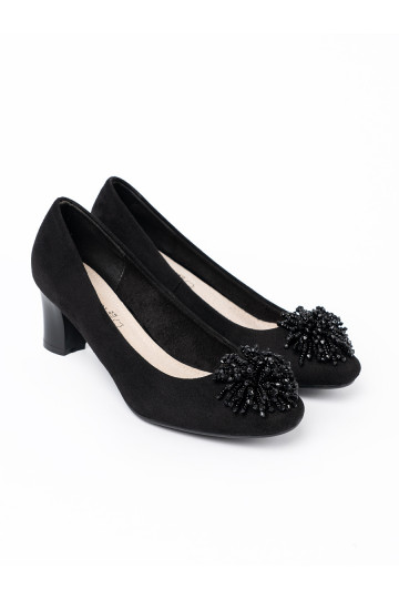 Melns puszābaki z ozdobną broszką z koralików 2