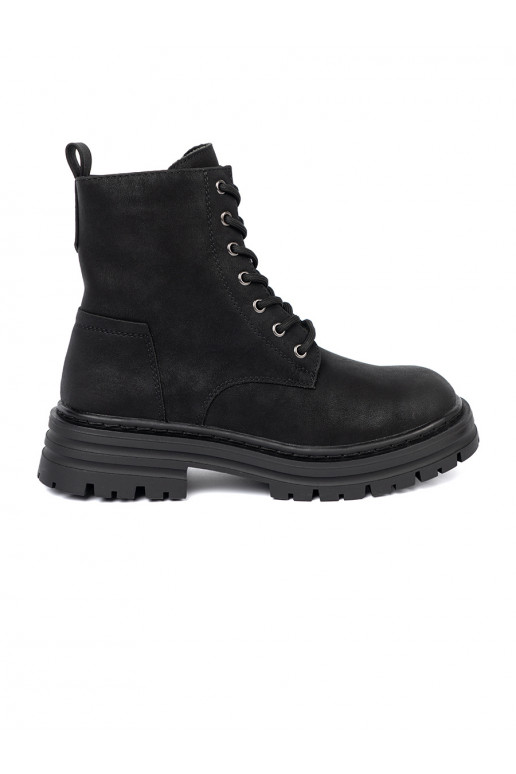 Melns  sieviešu apavi e z m i bieżnikiem Sergio Leone