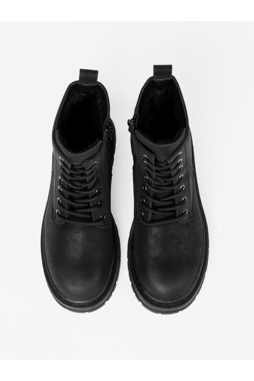 Melns  sieviešu apavi e z m i bieżnikiem Sergio Leone