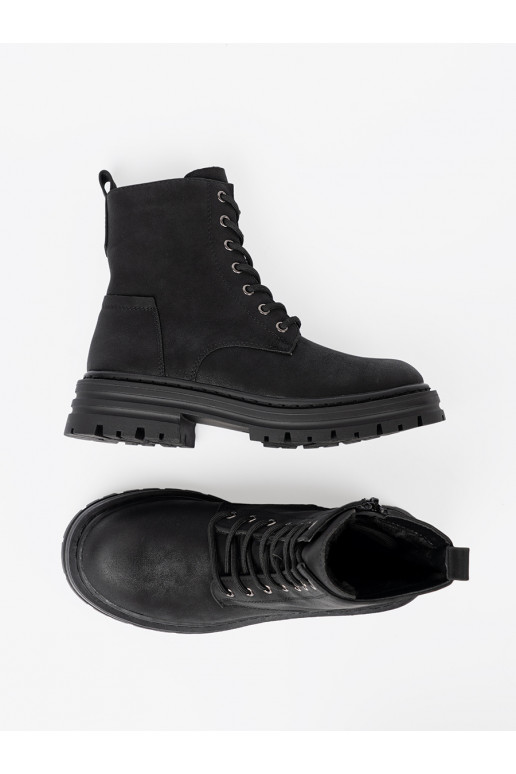 Melns  sieviešu apavi e z m i bieżnikiem Sergio Leone