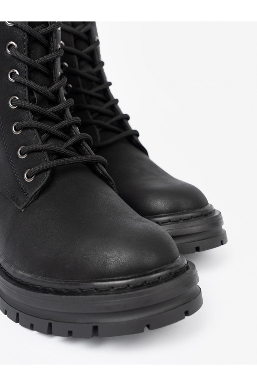 Melns  sieviešu apavi e z m i bieżnikiem Sergio Leone