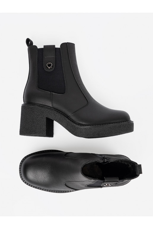 Eleganta stila Melnas krāsas zābaki z elastyczną wstawką Sergio Leone