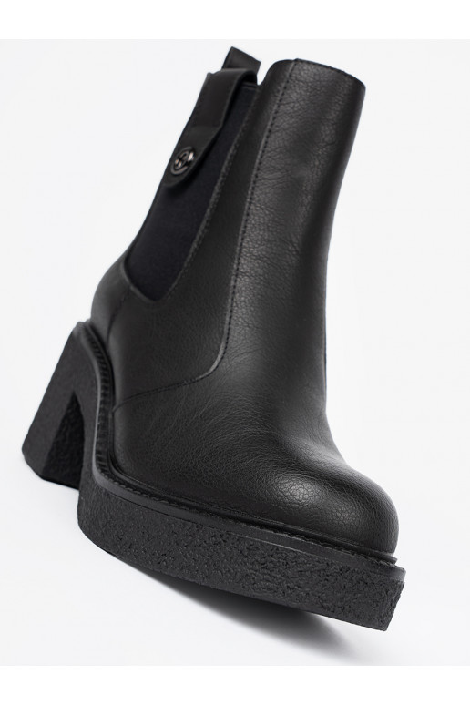 Eleganta stila Melnas krāsas zābaki z elastyczną wstawką Sergio Leone