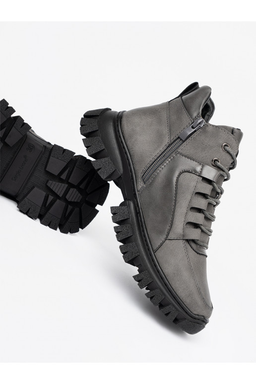 Pelēkas krāsas  Zābaki z grubą podeszwą Sergio Leone