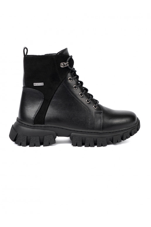 Melns zābaki z masywną podeszwą i suwakiem Sergio Leone