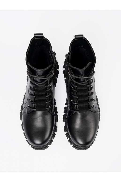 Melns zābaki z masywną podeszwą i suwakiem Sergio Leone