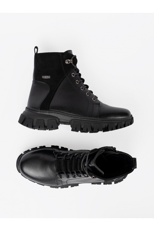 Melns zābaki z masywną podeszwą i suwakiem Sergio Leone