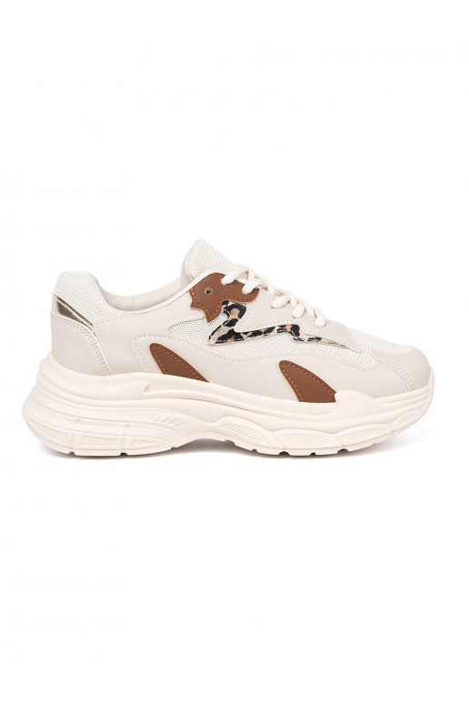 smilšu krāsas Apavu kedu modeļu apavi ar masīvu platformu