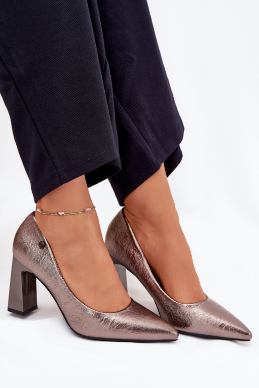 Augstpapēžu kurpes Vinceza 62252 pelēkas krāsas Augstpapēžu kurpes Vinceza 62252 pelēkas krāsas