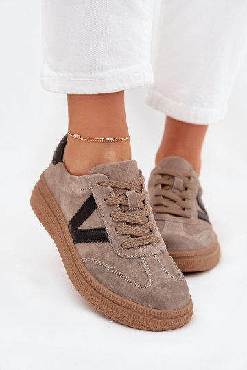 zamšādas  modeļa apavi  ar platformu Vinceza 79562 smilšu krāsas