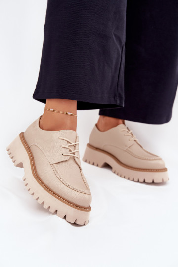 apavi sieviešu mokasīni  Big Star NN274053 smilšu krāsas 2