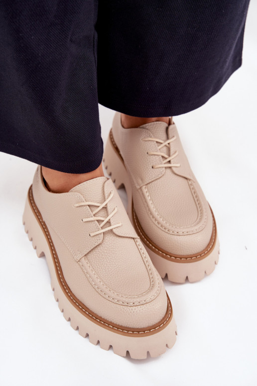 apavi sieviešu mokasīni  Big Star NN274053 smilšu krāsas apavi sieviešu mokasīni  Big Star NN274053 smilšu krāsas